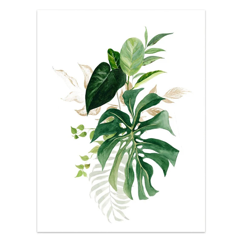 Botanical Wall Art – Scandinavian Style Leaf Print for Living Room