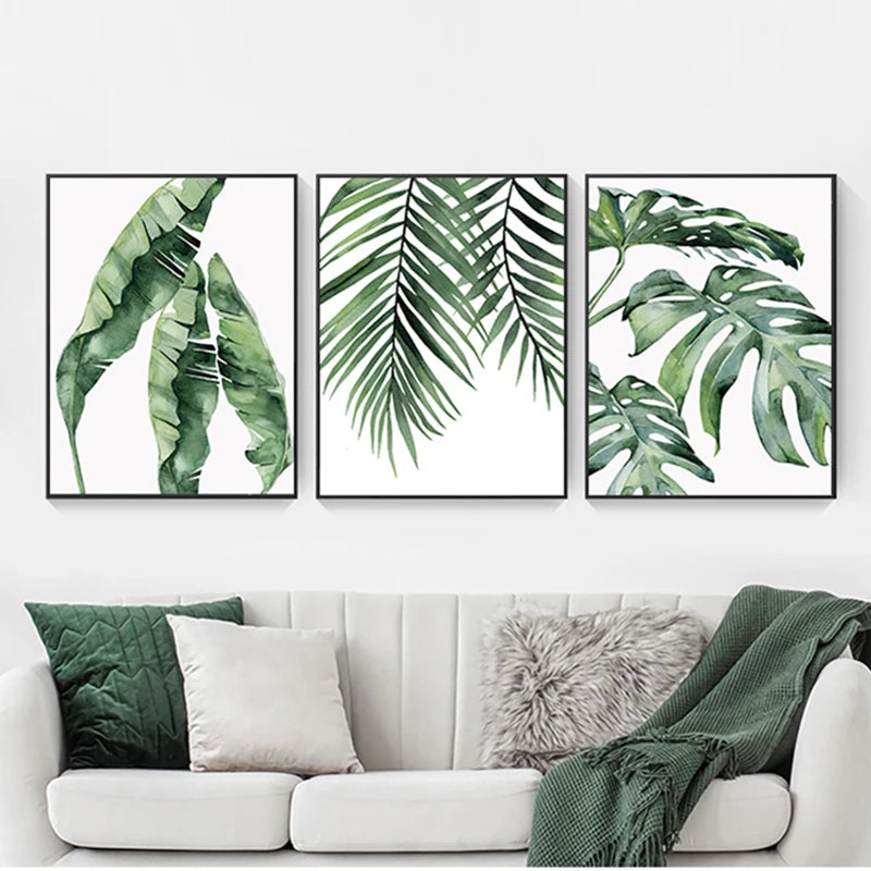 Botanical Wall Art – Scandinavian Style Leaf Print for Living Room