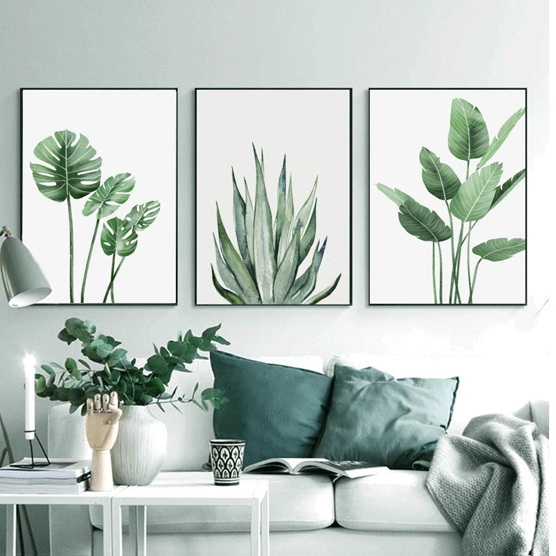 Botanical Wall Art – Scandinavian Style Leaf Print for Living Room