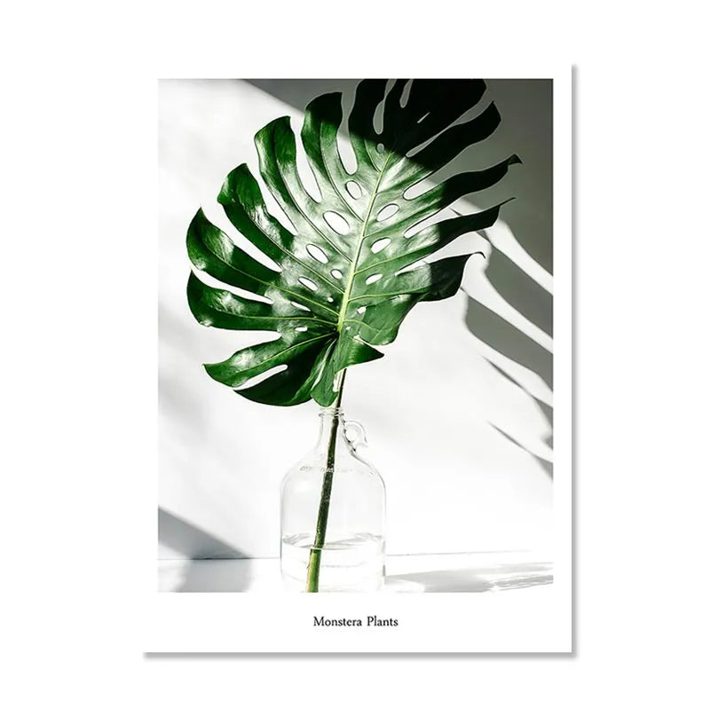 Botanical Wall Art – Scandinavian Style Leaf Print for Living Room