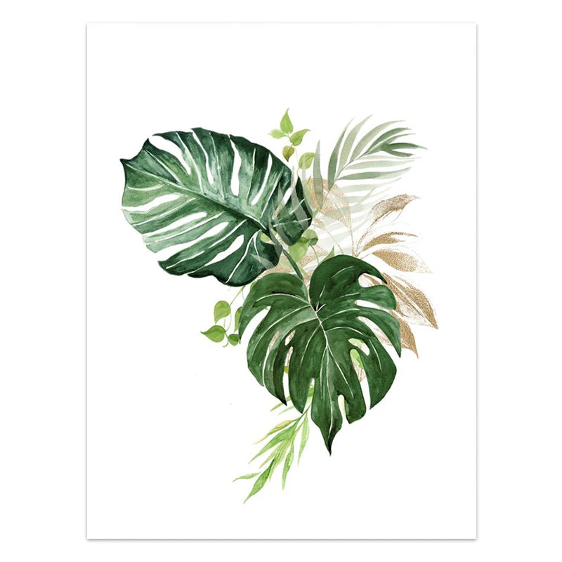 Botanical Wall Art – Scandinavian Style Leaf Print for Living Room
