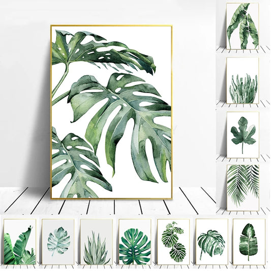 Botanical Wall Art – Scandinavian Style Leaf Print for Living Room